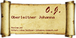 Oberleitner Johanna névjegykártya